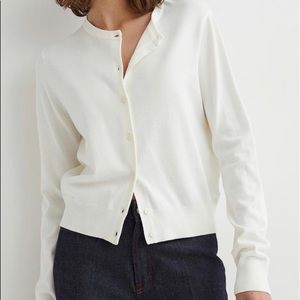 h&m cropped cream cardigan